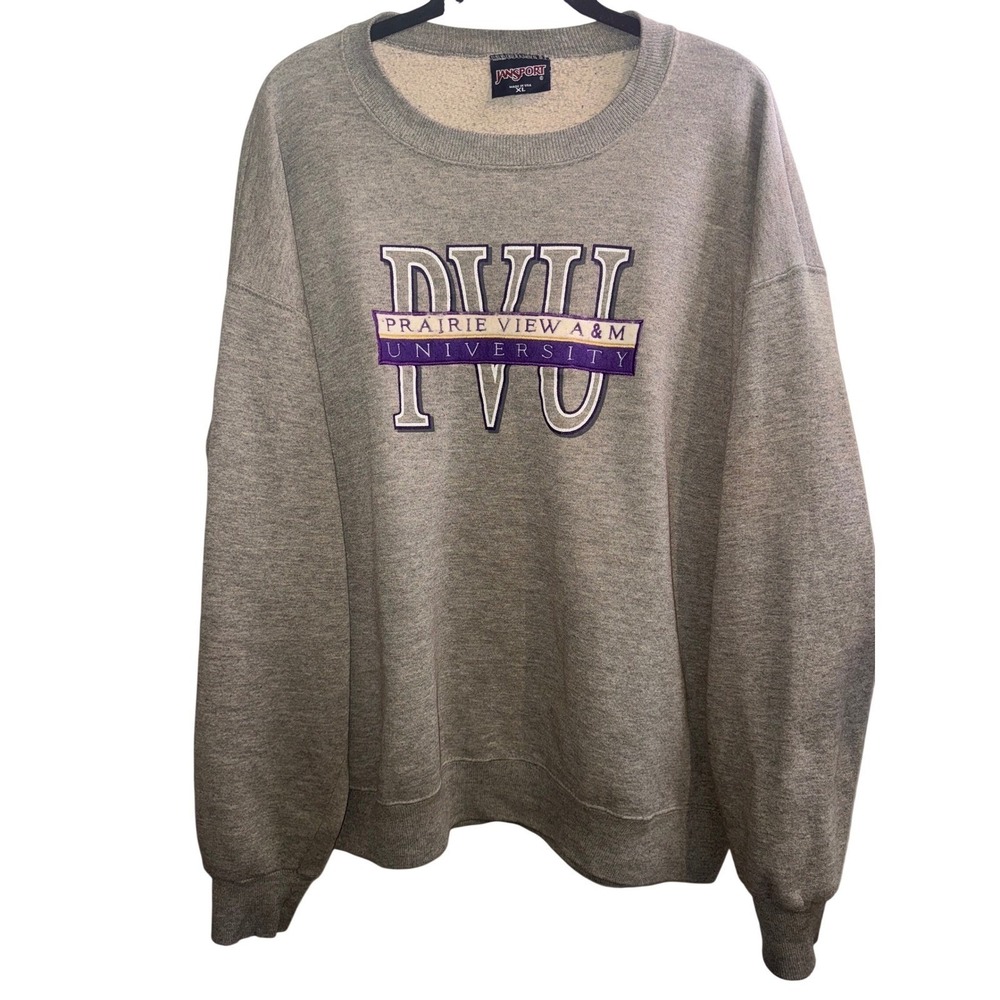 Vintage 90s JanSport Prairie View A&M University PVU Sweatshirt Gray XL USA
